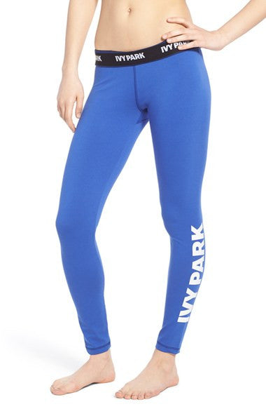 IVY PARK Foldover Waist Logo Mid Rise Ankle Leggings
