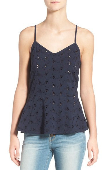 Eyelet Peplum Camisole