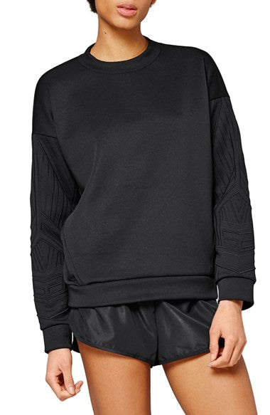 IVY PARK Embroidered Sleeve Neoprene Sweatshirt